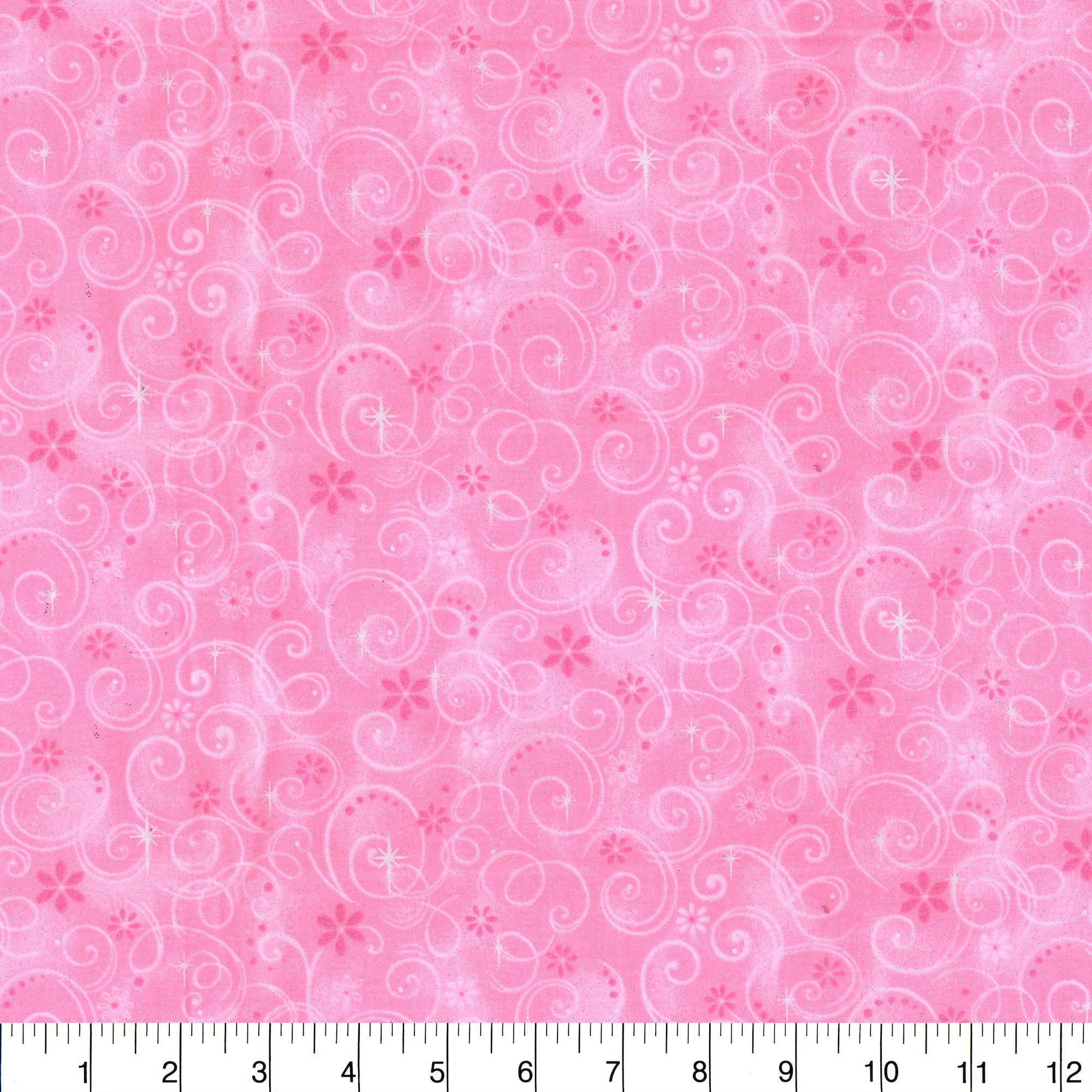 Fabric Traditions Pink Swirls Cotton Fabric